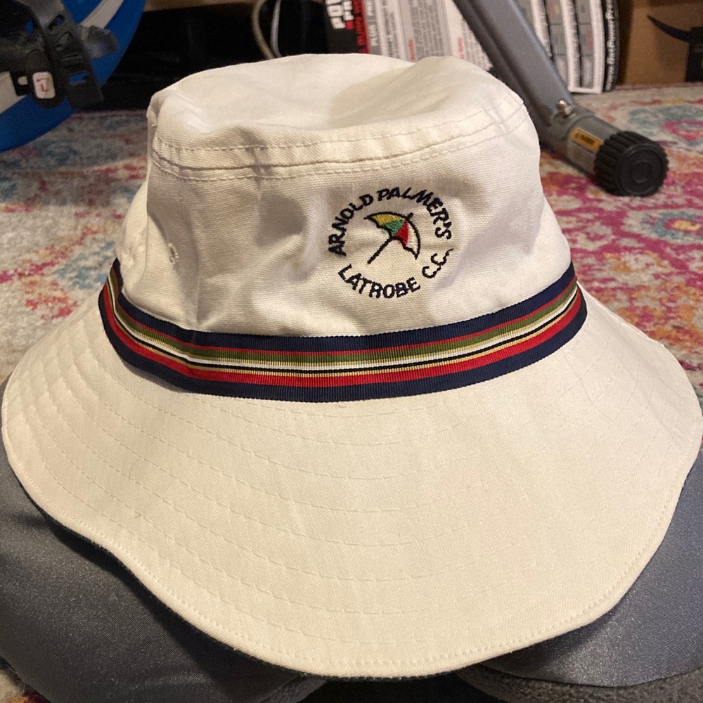 Vintage Arnold Palmer Suncrusher Hat with Multicolor Stripe XL
